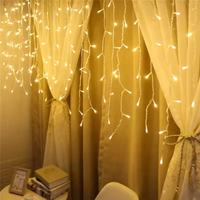 Guirlande lumineuse LED YN Starlight pour fenêtre, rideau de lumières décoratif de Noël intérieur/extérieur, rideau de glaçons IP44, 150 LED, 3M*1M, blanc chaud, AC
