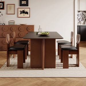 DOSMARS French Style <b>Dining</b> <b>Table</b> Set <b>4</b> Piece Rectangular Ash Wood <b>Space</b> <b>Saving</b> <b>Dining</b> Room Furniture - Product Image 4