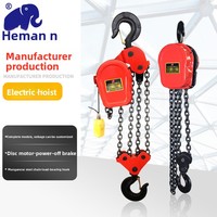 Nouvelle petite palan électrique à chaîne 1T, machine de levage, élévateur télécommandé, longueur 3m, garantie 1 an - Acier au manganèse Rouge Noir