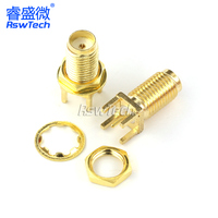Montaje de adaptador de Cable Coaxial de asiento de antena de/KHD SMA JACK hembra recto Vertical con conector Rf de 4 pines