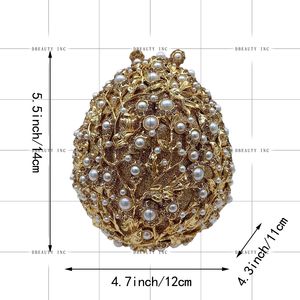 Luxury Classic Fashion Pearl Rhinestone 3D Egg Evening Bridal Crystal Party Cocktail Formal Purse - Product Image 2