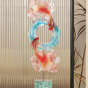 Figura Decorativa de Koi Esculpida en Resina Epoxi de Alta Gama con Diseño de Arte Popular para Decoración del Hogar, Porche y Coleccionables - Product Image 4