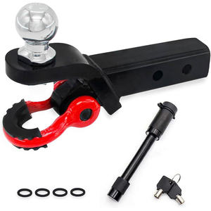 AMBITION Meilleure vente : Support de boule d'attelage robuste avec manille de remorquage, <span class=keywords><strong>attache</strong></span> 2-en-1 compatible avec les attelages de 2 pouces - Product Image 1
