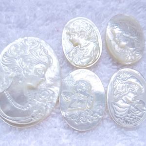 <span class=keywords><strong>Camée</strong></span> sculptée à la main en <span class=keywords><strong>nacre</strong></span>, style antique et vintage, sculpture de tête en coquillage naturel, pour la fabrication de bijoux, vente en gros - Product Image 1