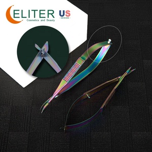 Eliter, gran oferta, venta al por mayor, tijeras cosméticas pequeñas chapadas en titanio de colores, tijeras para cutículas, microtijeras, fórceps - Product Image 5