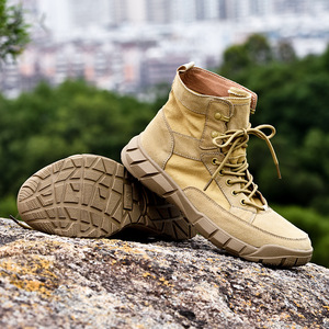 Botas <span class=keywords><strong>Cargo</strong></span> informales para hombre 2023, Botas de senderismo transpirables ligeras e impermeables a la moda, botas de cuero genuino - Product Image 4