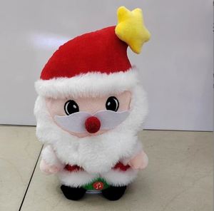 Vente en gros de jouets de Noël électriques très populaires : rennes, Père Noël, bonhomme de neige, ours chantant, dansant et parlant, en peluche super douce - Product Image 1
