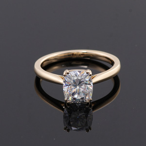 <span class=keywords><strong>Bague</strong></span> de fiançailles pour femme en or 14 carats avec <span class=keywords><strong>diamant</strong></span> de laboratoire 1CT DVVS certificat IGI schmuck Hpht Cvd <span class=keywords><strong>diamant</strong></span> taille coussin - Product Image 1