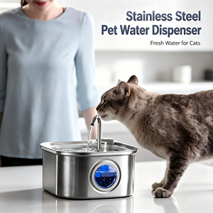 Bebedero <span class=keywords><strong>para</strong></span> Mascotas de Acero Inoxidable de 2L, Circulación Automática, Filtración, Dispensador de Agua <span class=keywords><strong>para</strong></span> Perros y Gatos con Diseño de Platillo Volador - Product Image 2