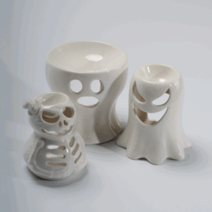 Bruciatore di Incenso in Ceramica a Forma di Scheletro Fantasma di Halloween, Diffusore Aromatico per Incenso, Rosa, Caramella, Menta - Product Image 2