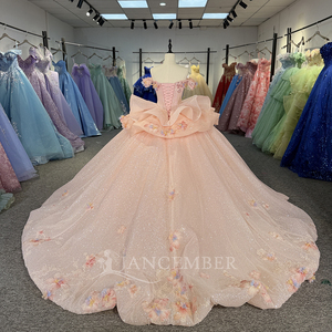 ชุดเดรสงาน Quinceanera ผ้าชีฟองระยิบระยับ ป้องกันไฟฟ้าสถิตย์ รุ่น Dy6878-2 ประดับด้วยลูกปัดและเลื่อมหรูหรา ทรงบอลกาวน์ สำหรับงานฉลองอายุ 15 16 ปี - Product Image 5