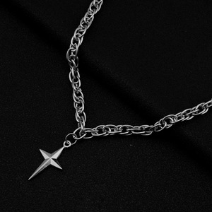 New Retro <b>Titanium</b> Steel Starlight Shaped Pendant Necklace Simple Niche Design Hiphop Style Unisex's Necklaces Fashion Jewelry - Product Image 4