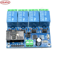 #63196 ESP8266 Módulo de relé WiFi de 4 vías, interruptor de Control remoto para el hogar inteligente, 5V, ESP01, módulo inalámbrico WIFI