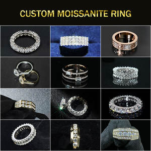 Personalizado Hip Hop Estilo Cubano Anel Pass <span class=keywords><strong>Tester</strong></span> Iced Out VVS Moissanite Diamante 925 <span class=keywords><strong>Sliver</strong></span> Anel De Casamento Jóias Finas Para O Homem Mulheres - Product Image 3