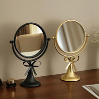 Desktop Single-sided Glass Lighted High-definition Magnifying Dressing Mirror Touch-ups Art Makeup Student Dormitory Mirror