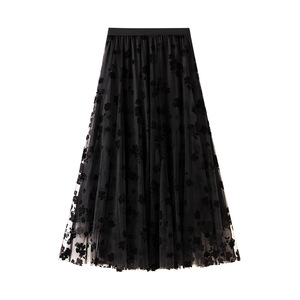 <span class=keywords><strong>Jupe</strong></span> plissée en tulle élégante pour femmes, <span class=keywords><strong>jupe</strong></span> <span class=keywords><strong>longue</strong></span> en dentelle à 3 couches pour femmes, jupes maxi bouffantes pour femmes - Product Image 2