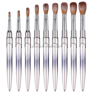 2025 haute qualité meilleur fait à la main 100% pur Kolinsky brosse manche en métal plat/rond <span class=keywords><strong>acrylique</strong></span> brosse à ongles <span class=keywords><strong>pour</strong></span> <span class=keywords><strong>acrylique</strong></span> ongles Art - Product Image 1