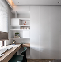 Meubles de chambre à coucher, armoire personnalisée avec table d'étude pour enfants avec étagères ouvertes design pour espace de livres