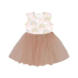 SQG-089 Vestido de Moda para Niñas, Top de Seda de Leche, Falda de Tul Súper Suave, Vestidos de Verano para Niñas, Fiesta de Cumpleaños, OEM - Product Image 2