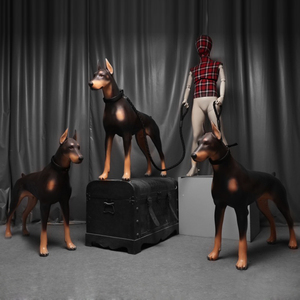 AFELLOW barato nuevo <span class=keywords><strong>Dober</strong></span> realista al por mayor Gran Perro Doberman maniquí Ventana de gran tamaño modelo de Mascota para ropa de perro Displ - Product Image 3