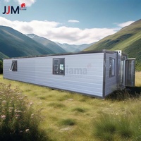 JJM 2 petites maisons conteneur de luxe extensibles de 4 chambres à coucher kits de cabane en rondins plat grand-mère de 40 pieds maison préfabriquée pour moteur d'immeuble de bureaux