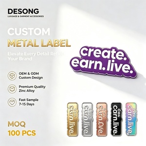 Etiquetas de Metal con Logotipo en Aleación de Zinc con Acabado Mate para Sudaderas, Camisetas y Prendas Exteriores, Proveedor Mayorista de Lotes Pequeños Personalizados - Product Image 1