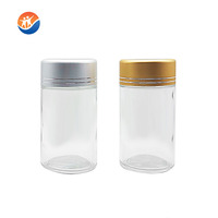 Bouteille en verre à large ouverture de 60 ml, 100 ml, 120 ml, 150 ml, 500 ml, fabriquée directement en usine, pour pilules et comprimés, avec bouchon en plastique ou en aluminium