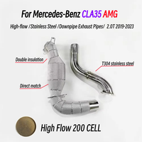 Collecteur d'échappement en acier inoxydable pour Mercedes-Benz CLA35 AMG 2.0T 2019-2023 – Downpipe isolé à haut débit pour amélioration de puissance de course