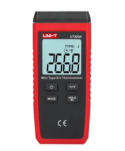 Medidor de temperatura digital de contacto UT320D con doble canal, indicador de temperatura K/J, retroiluminación LCD, termostato de mantenimiento de datos, 1 unidad - Product Image 1