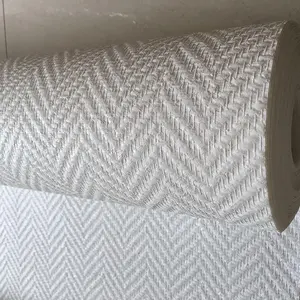 White Paintable Decorative Fiber Glass Wall Paper For Walls