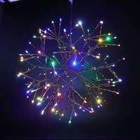 Lampe LED d'extérieur étanche en forme de feu d'artifice étoilé, branche artificielle dorée, pissenlit suspendu pour arbre