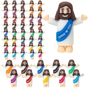 Mini ornements de Pâques religieux en PVC écologiques Jésus vous aime Style câlin petit Jésus Figures en vrac résine artisanat jouets religieux - Product Image 1