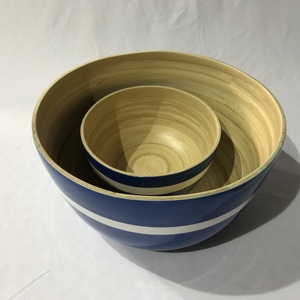 Nouveau design bol à salade en bambou filé rond couleurs personnalisables vaisselle faite à la main pour les cuisines en gros du Vietnam - Product Image 3