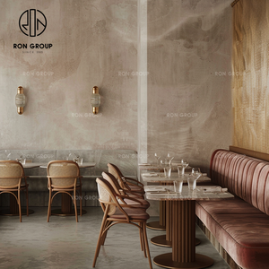 Premium Moderne Commercial Pierre Frittée Table Carrée Rotin Chaise <span class=keywords><strong>Velours</strong></span> Long Banc Cabine Sièges Café Restaurant Ensemble de Meubles - Product Image 6