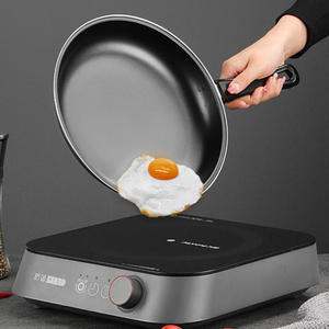 Sartén Antiadherente Universal para Cocina de Gas e Inducción, con Mango Largo, 20cm 25cm 30cm, de Acero al Carbono - Product Image 1