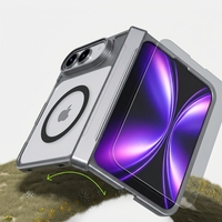 Coque personnalisée 2-en-1 en acrylique souple avec dos rigide et anneau magnétique puissant pour iPhone Fold, support antichoc ultra-résistant