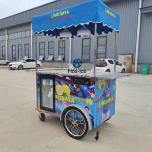 Carrello per gelati da strada venditore <span class=keywords><strong>di</strong></span> birra carrello a spinta mini freezer piccolo carrello a mano alimentazione a batteria rimorchio alimentare - Product Image 2