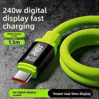 Kabel Data pengisian daya cepat iPhone 240 Pro Max, kabel Data pengisian daya Cepat tipe C, tampilan Digital cerdas Premium 16/15 W untuk Samsung