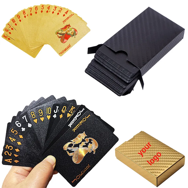 Premium Poker Marked Golden Silver Pvc Metal box Sublimation Blank Paper Game Playing Cards Pokerkarte spielen Jouer au poker 54