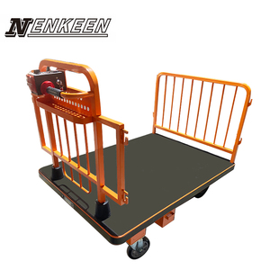 安全ガードレール付き電動フラットベッドトロリー - 重量物運搬用工業用手押し車 - Product Image 4