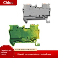 Bloc de bornes à ressort PT2.5, contact en laiton 0,5-2,5 mm², 24A, insertion sans outil, connecteur de jonction sur rail DIN, électrique