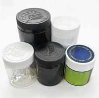 Bouteilles pour animaux de compagnie à large ouverture de haute qualité avec bouchons à motifs, bouchons à pression et à rotation, imprimables et étiquetables pour les bonbons, pot en plastique