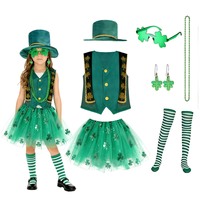 Costume de fête pour filles pour la fête de la Saint-Patrick, déguisement vert de lutin irlandais, SPDG-001