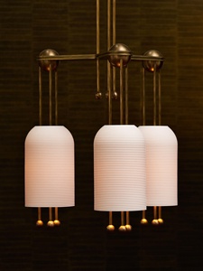 Thiết Kế Tùy Chỉnh Nghệ Thuật Trang Trí Nội Thất Trong Nhà Solid Brass <span class=keywords><strong>LED</strong></span> <span class=keywords><strong>Frosted</strong></span> <span class=keywords><strong>Glass</strong></span> Shades Đèn Lồng 2 Mặt Dây Chuyền Đồng Trần Ánh Sáng Treo Đèn - Product Image 5