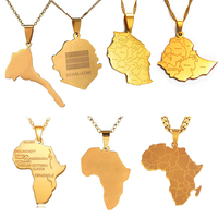 If me — collier plaqué or 18K pour hommes et femmes, bijou cadeau à la mode, carte érythréen, carte pays de l'afrique