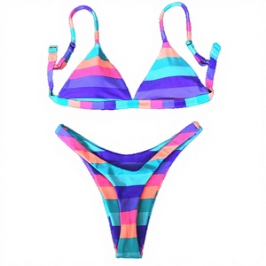 Traje de Baño Bikini de Dos Piezas para Mujer, Talla Grande, de Secado Rápido, con Estampado o Liso, en Spandex/Nylon - Product Image 3
