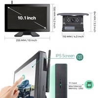 Caméra DVR sans fil magnétique 4x 1080P à charge solaire avec moniteur BSD 10'' pour camion/bus/camping-car/remorque/chariot élévateur