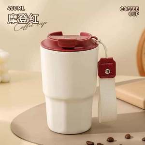 Nouvelle tasse à café droite en acier inoxydable 316, cadeau d'affaires, tasse de voyage, double paroi sous vide, avec corde de transport, thermos portable - Product Image 2