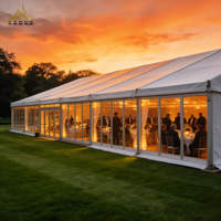 Carpa de Lujo Personalizada de Fábrica con Estructura de Aluminio Transparente y Permanente, Carpa para Eventos y Bodas de PVC Blanco