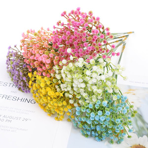 Centrotavola nuziale Babys respiro fiori artificiali disposizione singola piccola Gypsophila Beige bocciolo fiore per il partito - Product Image 1